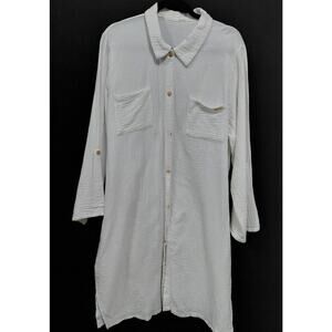 nicole miller NEW YORK 100% Cotton Shirt Dress White Size XL